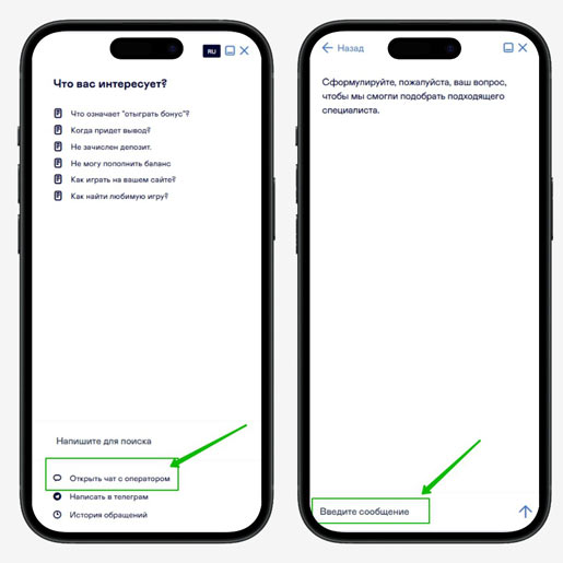 Онлайн чат на сайте